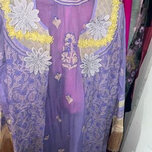 Vintage Purple Embroidered Kimono from Turkey